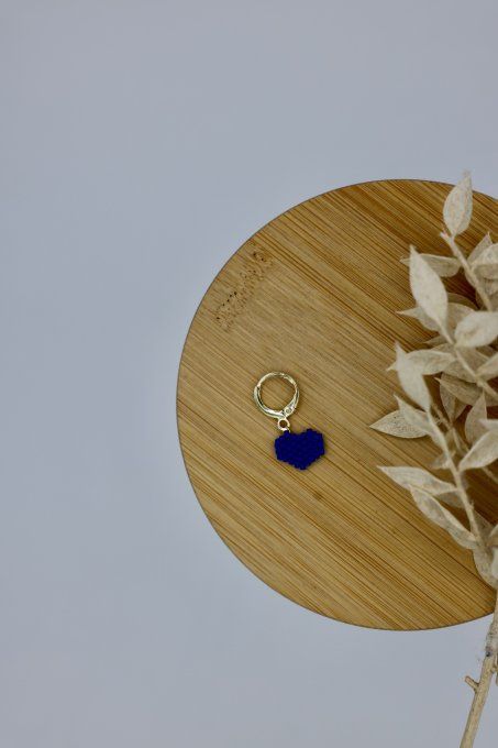 Marqueurs tissés à la main - Coeur bleu