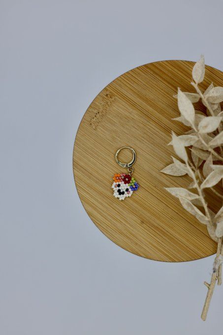 Marqueurs tissés à la main - Skull with flowers
