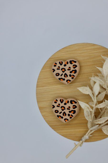 Stoppeurs de mailles - Coeur léopard (orange)