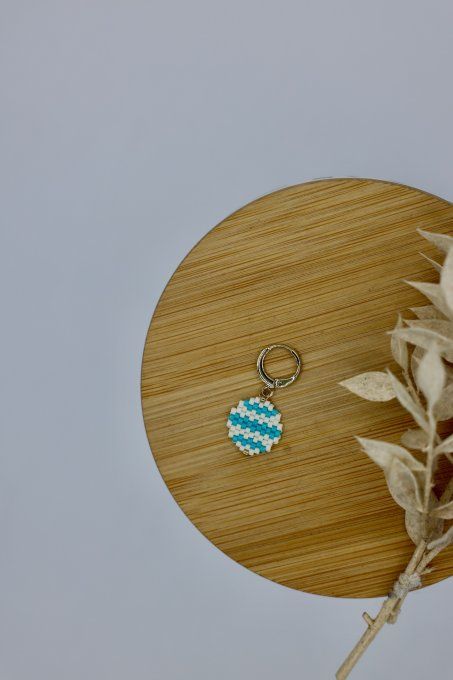 Marqueurs tissés à la main - Boule de Noël (bleu)