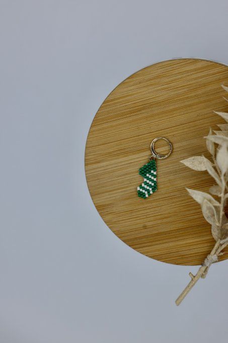 Marqueurs tissés à la main - Chaussettes de Noël (verte)