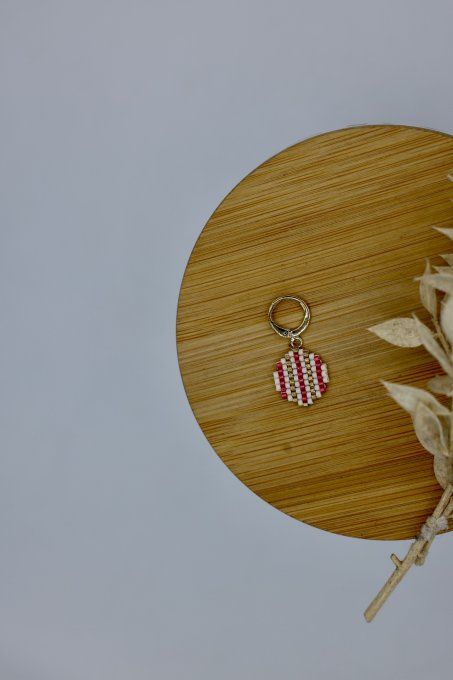 Marqueurs tissés à la main - Boule de Noël (rose)