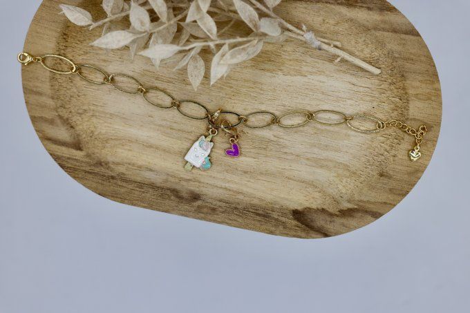 Compte-rangs bracelet - Glace licorne