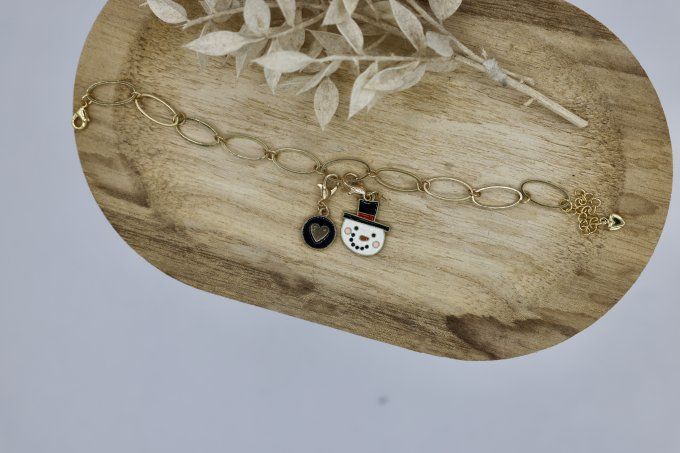 Compte-rangs bracelet - Bonhomme de neige