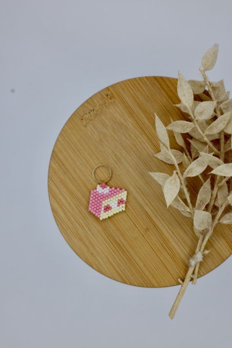 Marqueurs tissés à la main - Part de gâteau à la fraise