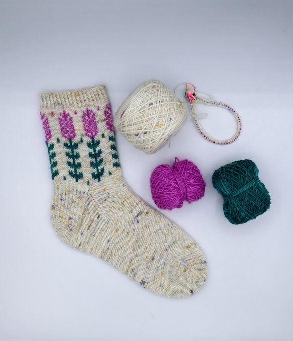 Kit chaussettes Blooming Lavender de Stone Knits